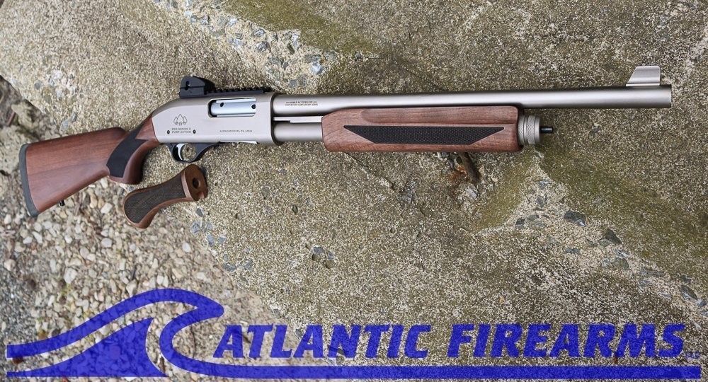 Black Aces Pro X Tactical Pump Shotgun Silver Walnut- BATPSXSW