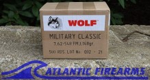 Wolf 7.62x54 Military Classic  Ammunition- 500 Round Case