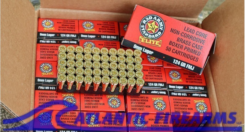 Red Army Standard ELITE 9mm Luger 124 Gr 1000 round case