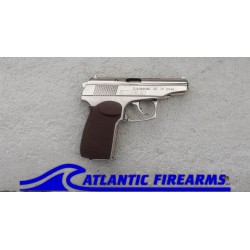 Bulgarian Makarov 9x18 Pistol- Chrome- Brown Grip