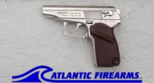 Bulgarian Makarov 9x18 Pistol- Chrome- Brown Grip