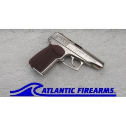 Bulgarian Makarov 9x18 Pistol- Chrome- Brown Grip