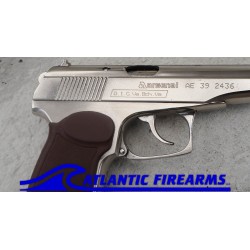 Bulgarian Makarov 9x18 Pistol- Chrome- Brown Grip