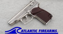 Bulgarian Makarov 9x18 Pistol- Chrome- Brown Grip