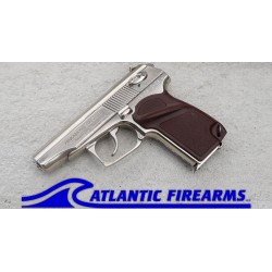 Bulgarian Makarov 9x18 Pistol- Chrome- Brown Grip
