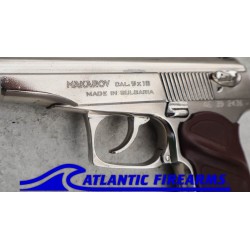 Bulgarian Makarov 9x18 Pistol- Chrome- Brown Grip