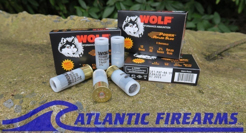 Wolf Rifled Shotgun Slugs, 12 Gauge, 2-3/4", 1 Ounce-100 Round Case