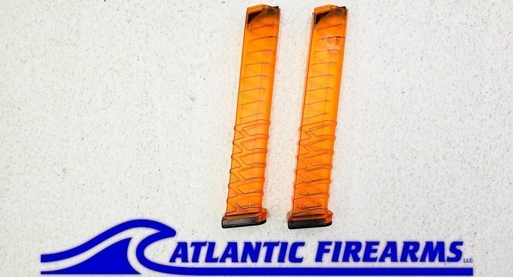 9MM Guerilla Mag For Glock- 33 Round Orange- 2 Pack