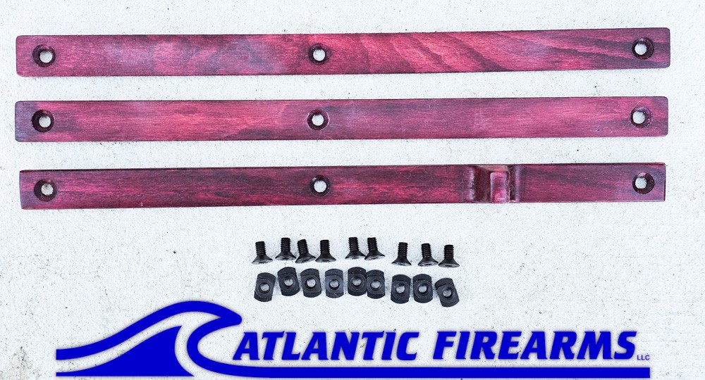 MLOK  Wood Grip Stop 6 Slot- Red- Finger Stop