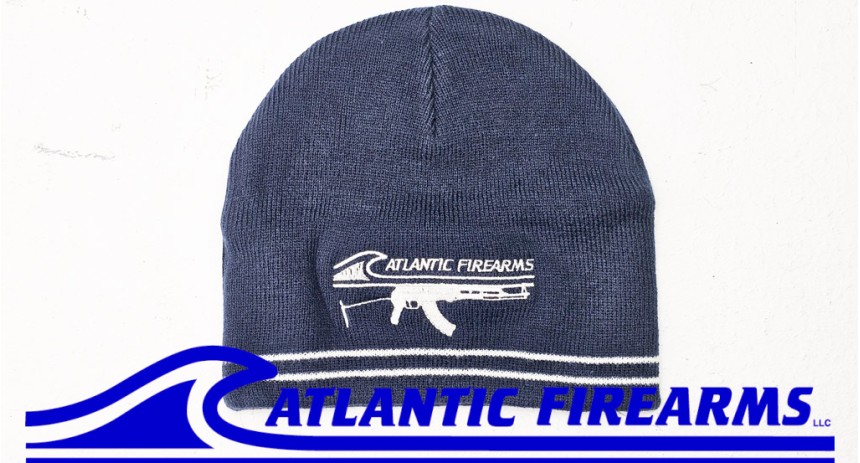 Atlantic Firearms Wave Logo Beanie Hat - True Navy/ White