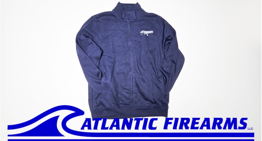 Atlantic Firearms Wave Logo Full-Zip Collar Sweatshirt - True Navy