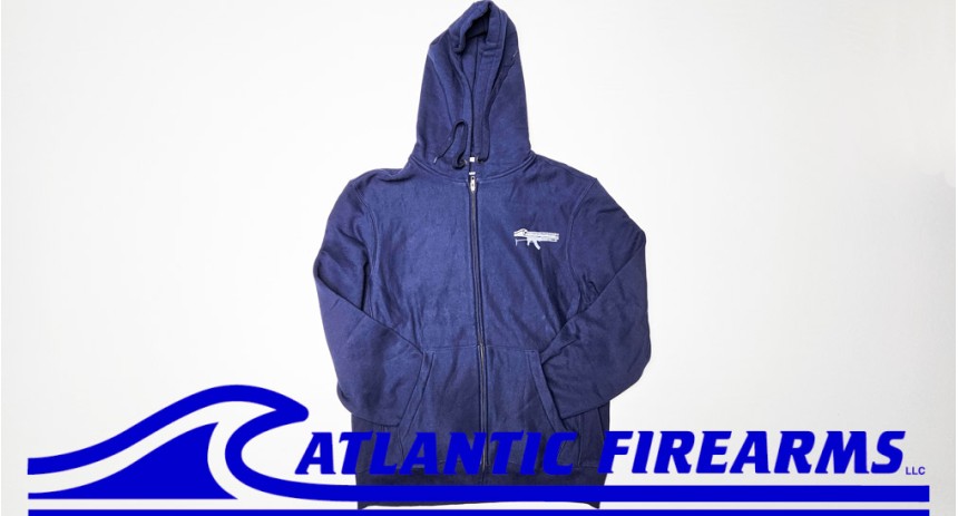 Atlantic Firearms Wave Logo Full-Zip Hooded Sweatshirt - True Navy