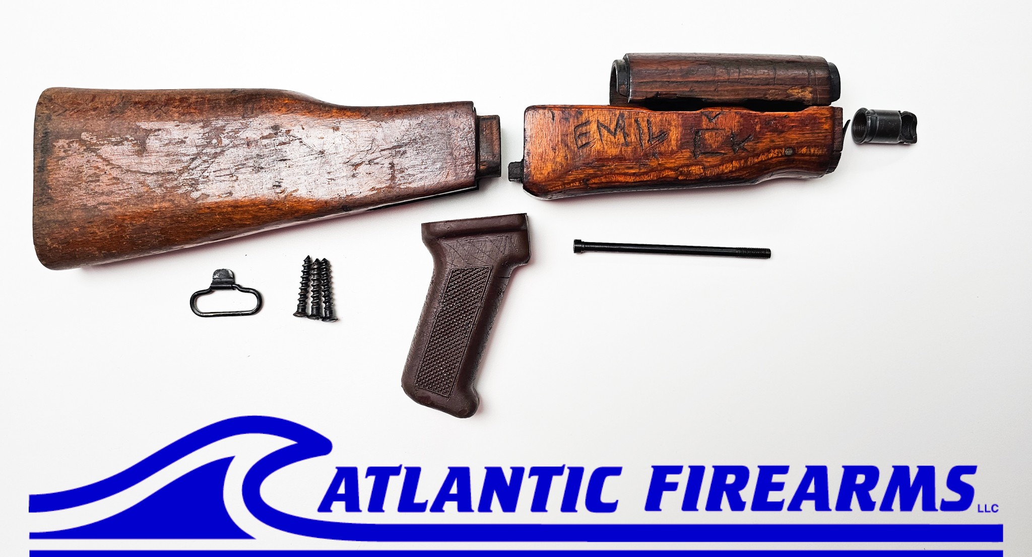 Bulgarian AK-47 Milled Trench Art Wood Stock Set - Auction