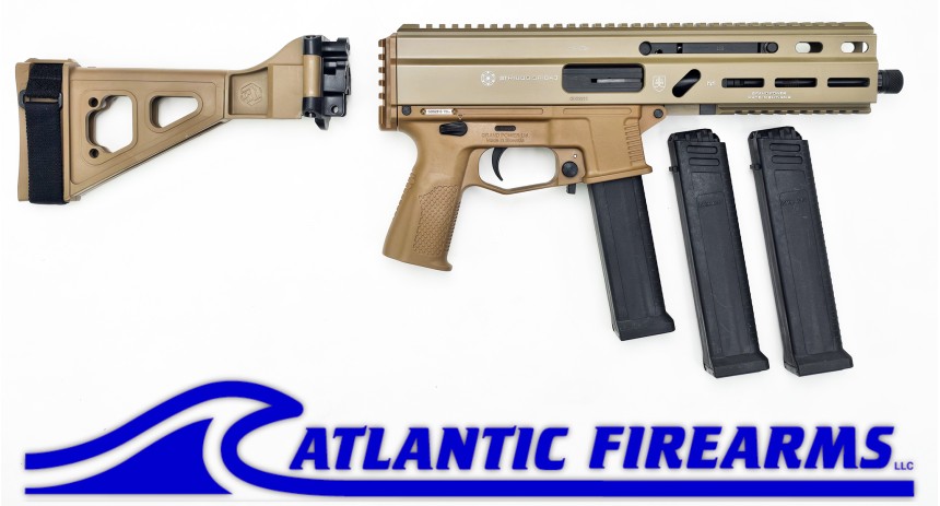 Grand Power Stribog SP10A3 10MM Pistol W/ Brace- FDE