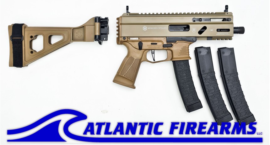 Grand Power Stribog SP9A3S Pistol W/ Brace- FDE