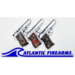 CZ VZOR 70-Silver W/Inlay Wood Grips - AtlanticFirearms.com