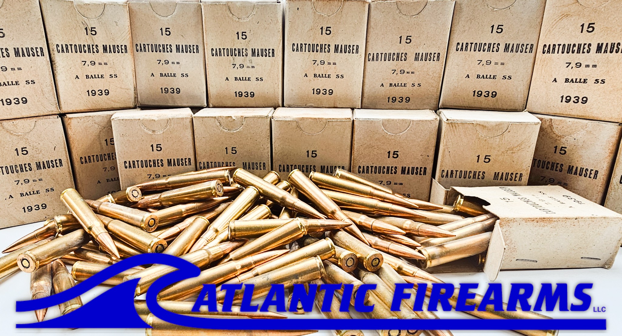 Greek WWII 8mm Mauser Ammo FMJ Brass - 780 Rounds
