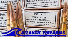 German WWII 8mm Mauser Ammo FMJ Brass - 300 Rounds