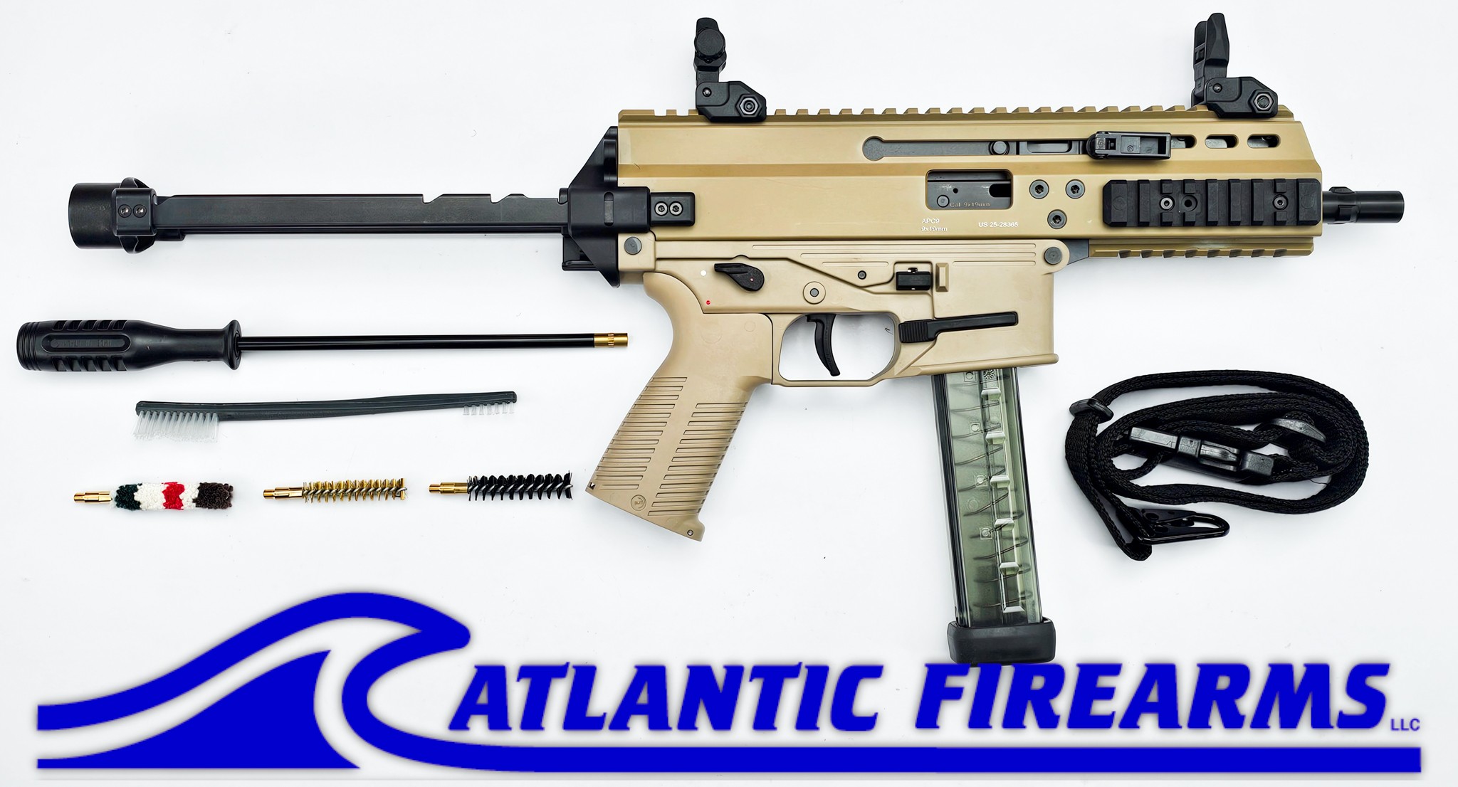 B&T APC9 Pro Pistol Tan w/ Tele Brace Adapter
