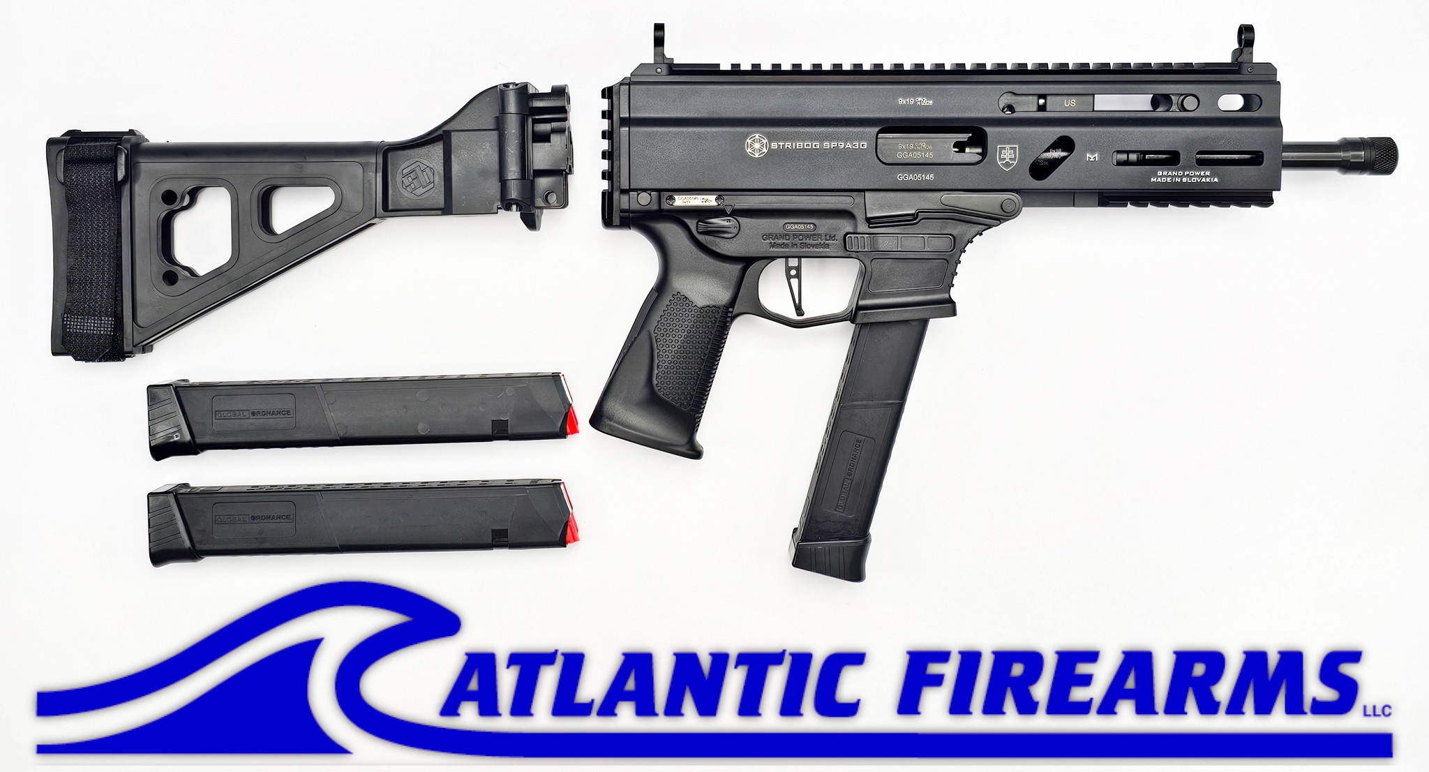 Grand Power Stribog SP9A3G 9MM Pistol W/ Brace