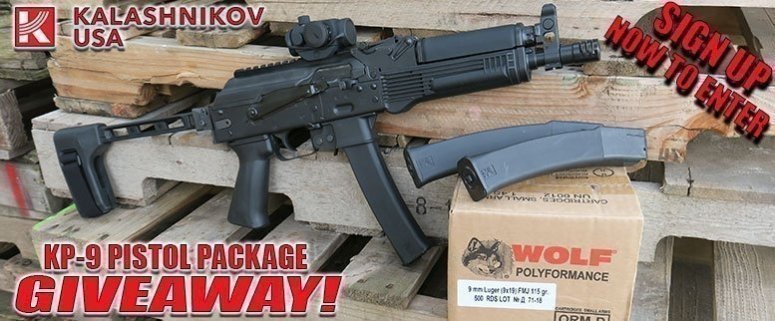Kalashnikov USA KP-9 Pistol Package Giveaway! SIGN UP TODAY!
