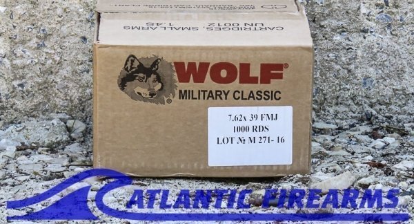 WOLF MILITARY CLASSIC 7.62X39MM FMJ 1000 ROUND CASE