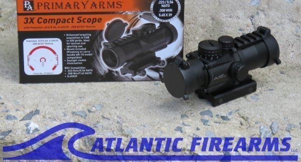 Primary Arms 3X Compact Scope with .223/5.56 BLK ACSS Reticle
