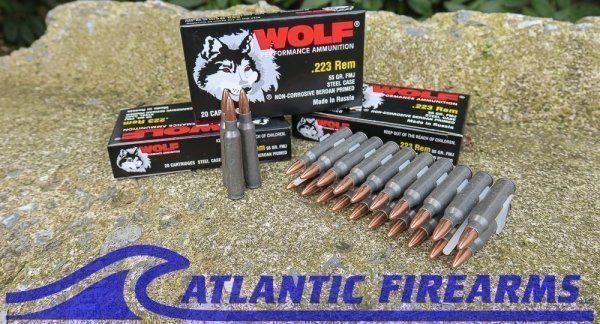 WOLF .223 AR15 RIFLE AMMO 1000 ROUND CASE