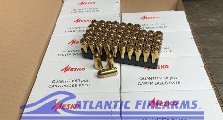 9MM Makarov Brass Ammunition 500 Rds- Mesko/ Poland