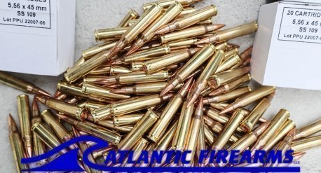 Brass Cased PPU 5.56 Ammo- 400 Rounds