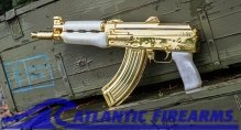 Gold Ak47 Pistol W/ Parade Stock Set