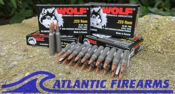Wolf .223 AR15 Rifle Ammo 1000 Round Case